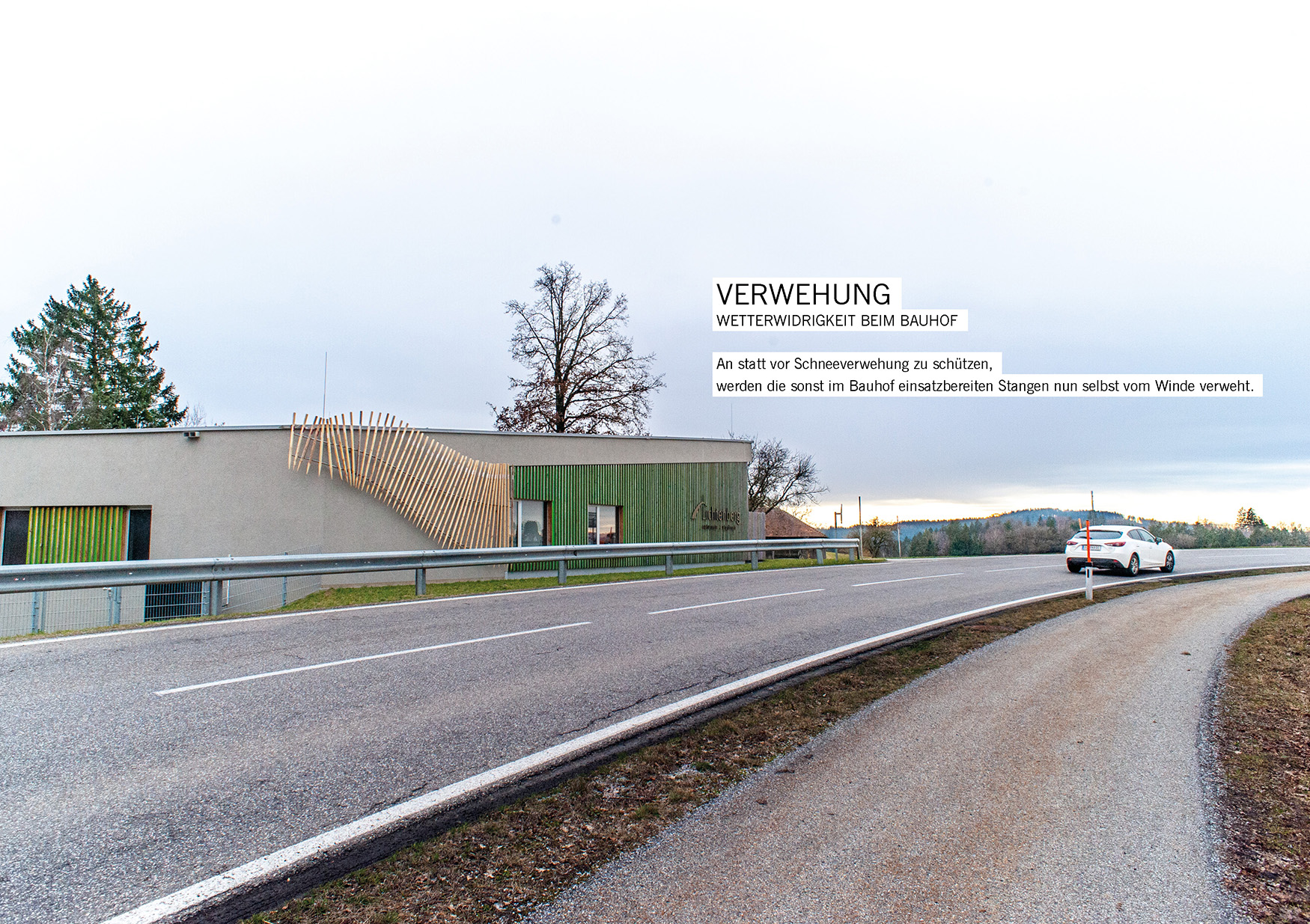 an der Fassade des Bauhof Lichtenberg / Gerald Lohninger, Architektur: Two in the Box